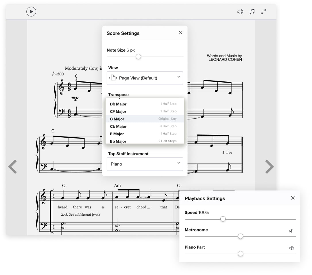 Customise your sheet music