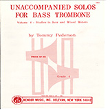 Tommy Pederson Unaccompanied Solos For Bass Trombone, Volume 4 l'art de couverture