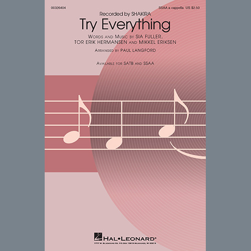 Try Everything (Shakira) » Partitions pour chœur d'enfants