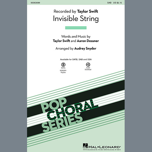 invisible string (arr. Audrey Snyder) - Guitar Sheet Music, Taylor Swift