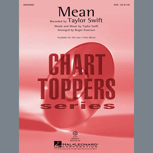 Mean Arr Roger Emerson By Taylor Swift Ssa Choir Digital Sheet Music