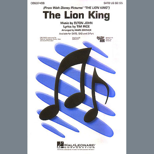  Notes Songbook Partition The Lion King   Broadway Selections  