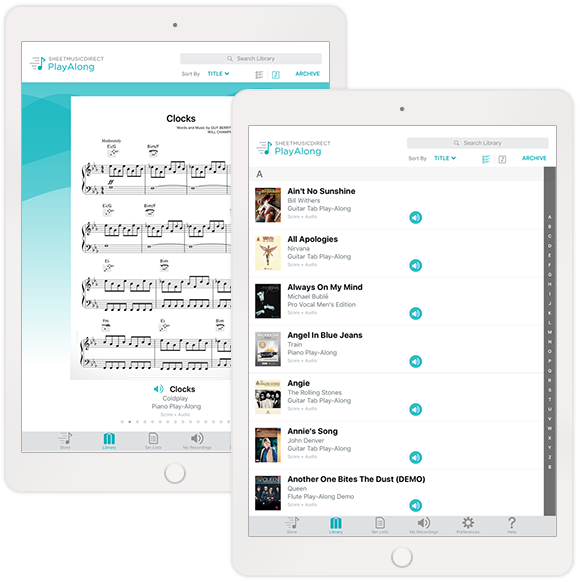 PlayAlong Sheet Music App | Play w/ Backing Tracks | Sheet Music